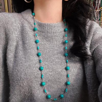 High Quality Artificial Turquoise Design Necklace Neck Chain Sweater Chain