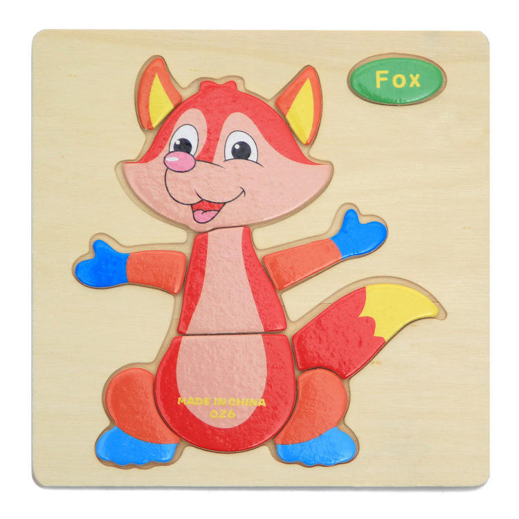Cartoon 3D Puzzle Jigsaw Wooden Toys for Children Cute Animal Traffic Puzzles Intelligence Kids Baby Early Educational Toys