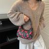 Half Moon Handbag Clutch Bag For Women 2025 Designer Floral Hand Bag Small Semicircle Pu Leather Crossbody Bag Sac A Main