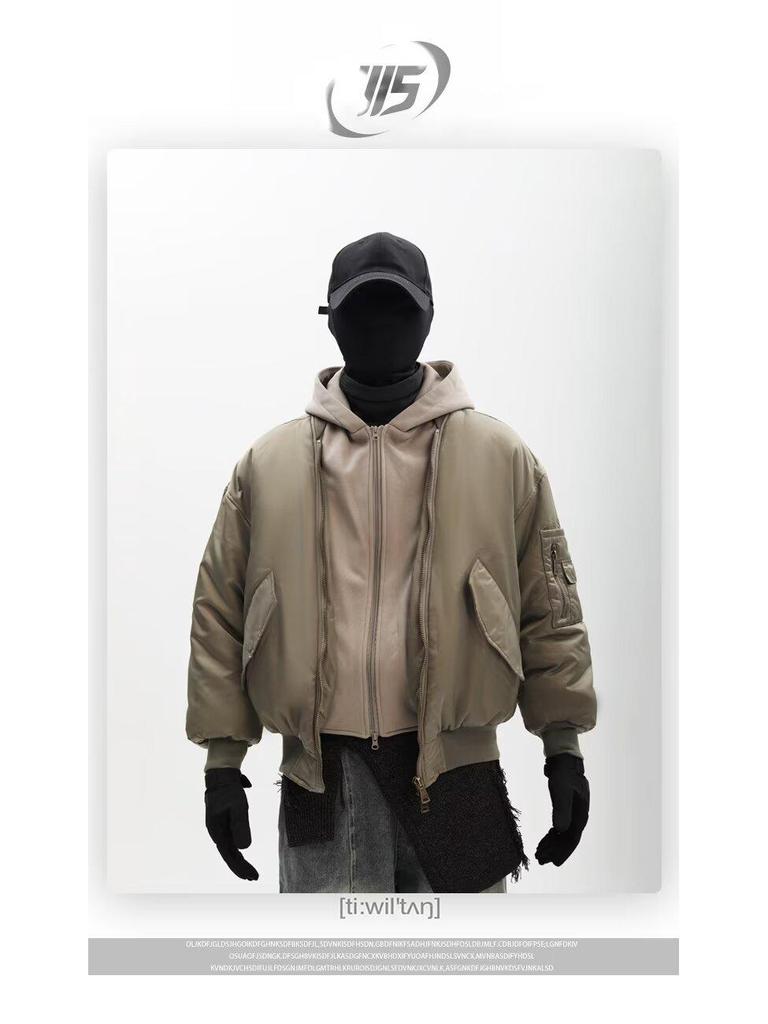 Unisex Winter Hooded Cotton Baseball Jacket - Hong Kong Style