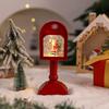 Christmas Wind Light USB/Battery Powered Mailbox Design Lamp Retro Sequin Glass Ball Santa Claus Snowflake Table Lamp Xmas Decor