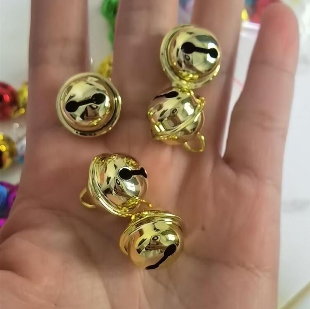 3CM Gold Large Hole Keychain and Pet Collar Bell Pendant - Christmas Decoration
