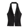 Jnleaog Summer New Women's Clothing Fashion Style Stylish Open Back Hanging Collar Tops 3508777 800