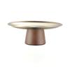 Stainless Steel High Foot Tray Wooden Base Fruit Display Plate New Dessert Plate  Home Decoration