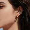 18k Gold-Plated Enamel Camellia Hoop Earrings - Stainless Steel, Fade-Resistant, Light Luxury Design