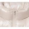 Uniqlo Shiny Puffed Stand Collar Zipper Korean Style Down Jacket Women Outerwear Off-White 450456-01