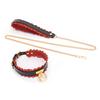 choker collar with training set Women's leash, SM, human, sexy, equipment, leather, cosplay, black, red, 2-piece