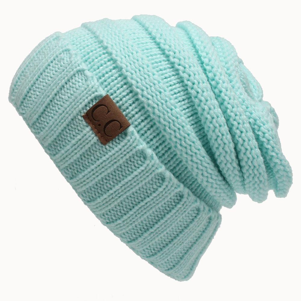Warm Winter Knitted Beanie Soft Acrylic Fabric Cozy Dome Hat For Cold Weather
