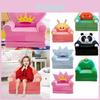 Kids Plush Foldable Cover Sofa 2 In 1 Foldable Children Sofa Cute Cartoon Lazy Sofa Pillowcase Without Liner Filler