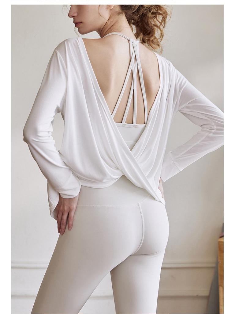 Women’s Spring/Summer Backless Flowy Yoga Top for Outdoor Pilates & Fitness