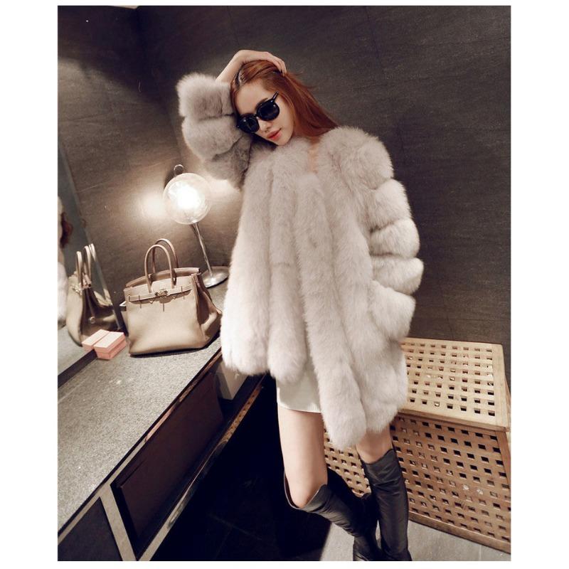 

Мех утолщает и увеличивает пальто, зимнее женское европейское и американское теплое пальто из искусственного меха, пальто для туалета