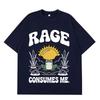 Funny Rage Consumes Me Frog Pond Vintage Style 90s Graphic Men Women Harajuku Tees Summer Fashion Casual Cotton Hip-hop T-shirts