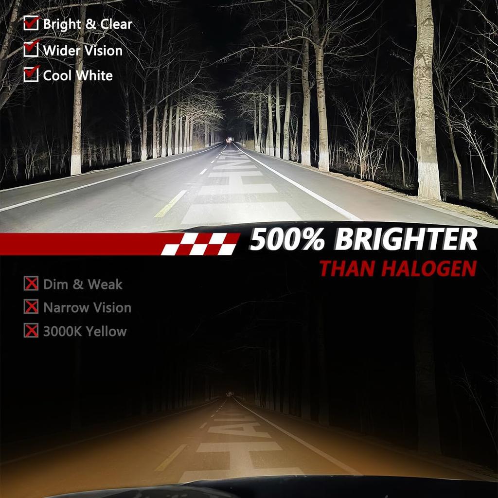 Fit For Nissan Altima 2007-2018 LED Headlight Bulbs, H11 H9 High And Low Beam Headlight Combo Bulbs Kit, 20000LM 6000K Cool White 4PCS