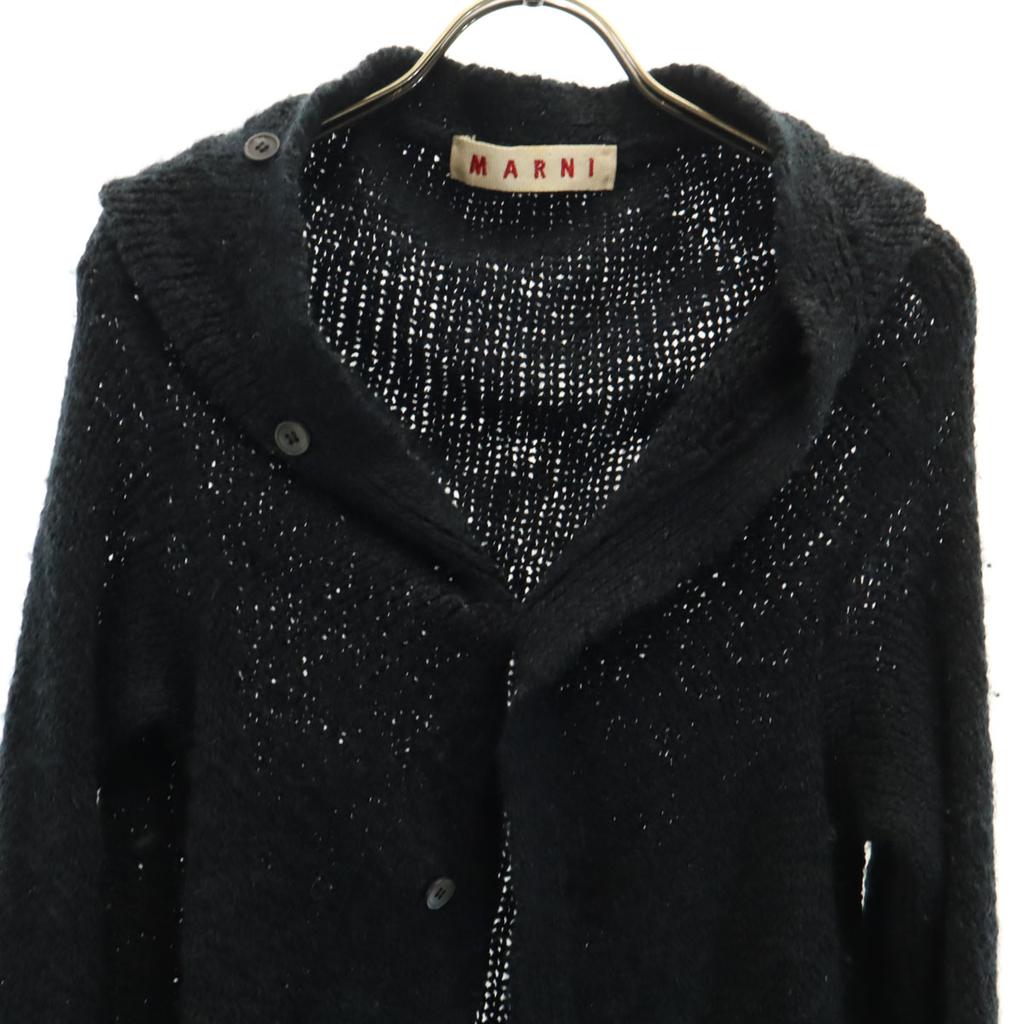Marni Made In Italy Wool Blend Long Sleeve Knit Cardigan 40 Black Women Used