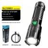Rechargeable Super Bright Long-Range LED Flashlight with Laser Cannon and Extended Battery Life