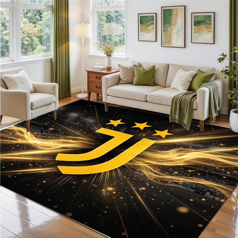 Juventus FC Design Crystal Velvet Rug Soft Decorative Mat for Bedroom Entrance