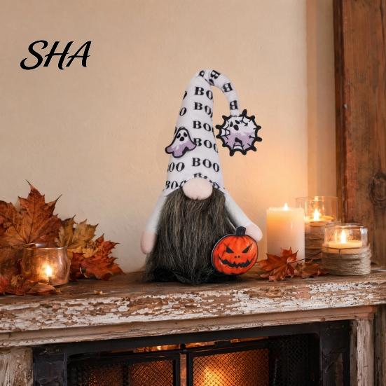 Halloween Themed Decorations Gnome Decor, Faceless Doll Figurine for Shelf Table, Spooky Ornaments Cute Ornament Party Home, Trick or Treat