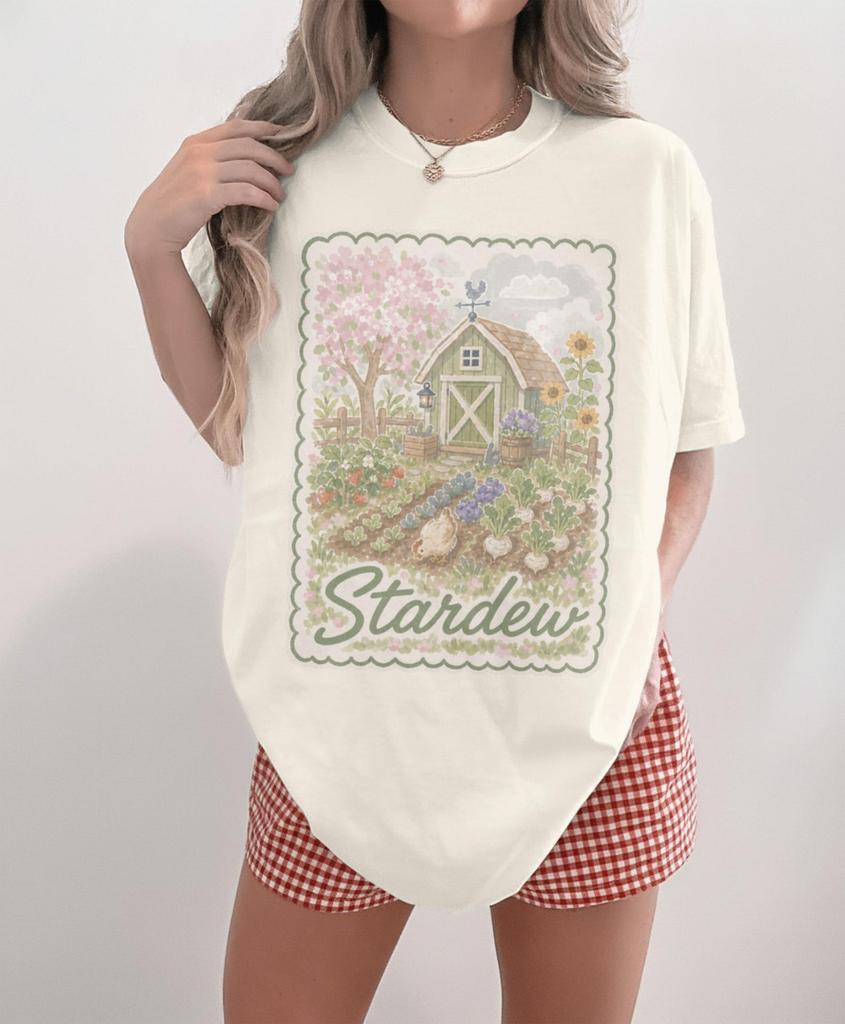 Stardew Valley T-Shirt Cozy Gamer Gift Indie Game Aesthetic Stardew Merch Gaming Fan Sweater Idea Gifts for Girlfriend