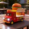 Simulación Aleación Helado Hamburguesa Comida Rápida Camión Modelo Sonido y Luz Rebote Coche de Juguete para Niños Regalo