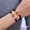 Schwarzes Perlen-Sportarmband für Damen Herren Basketball Fußball Volleyball Elastisches Seil Armbänder Party Freundschaft Schmuck Geschenke