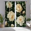 Set Of 2 Farmhouse Country Floral Print Pattern Curtains Polyester Fabric Suitable Bedroom Living Room Decoration Curtain Ideal For