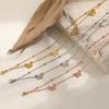 Korean INS-Style Double-Layer Butterfly Anklet for Women, Personalized Titanium Steel Gold-Plated Summer Design