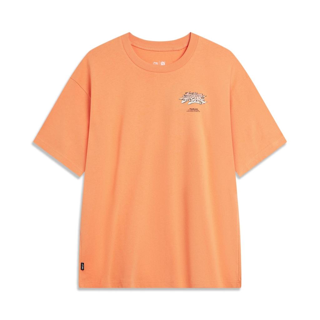 Li Ning Skateboard T Shirt Unisex Sweet Orange Pie AHST483-4