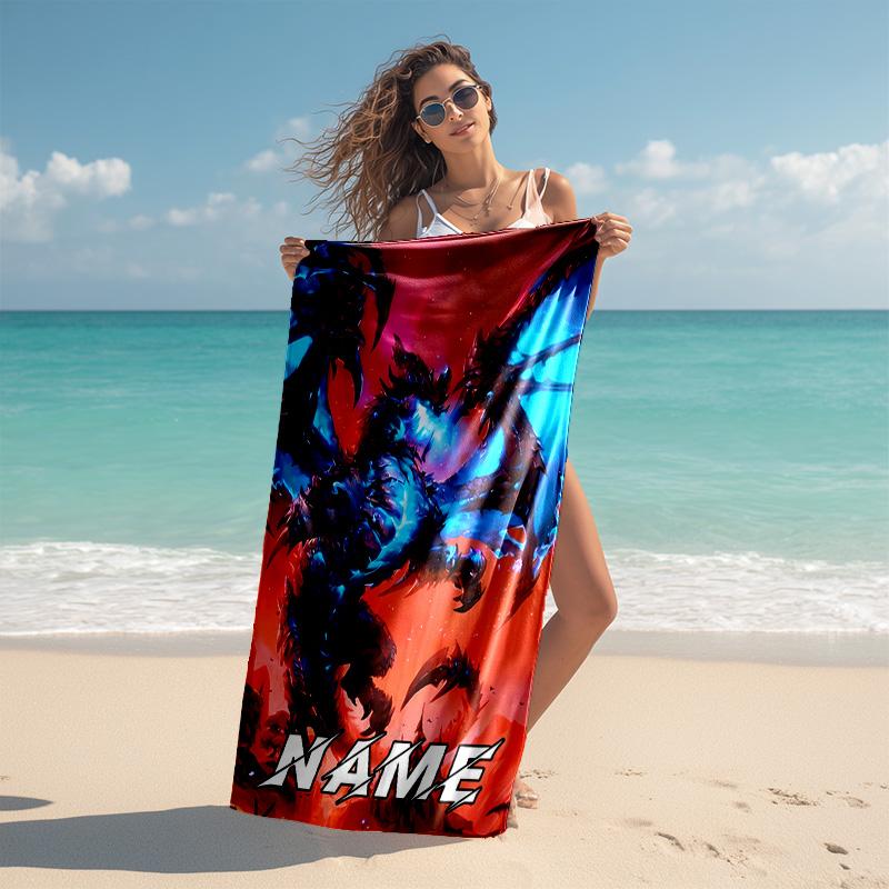 Personalized customized proof beach towel with World of Warcraft pattern - soft, absorbent,quick-drying,perfect swimming,camping&bathing