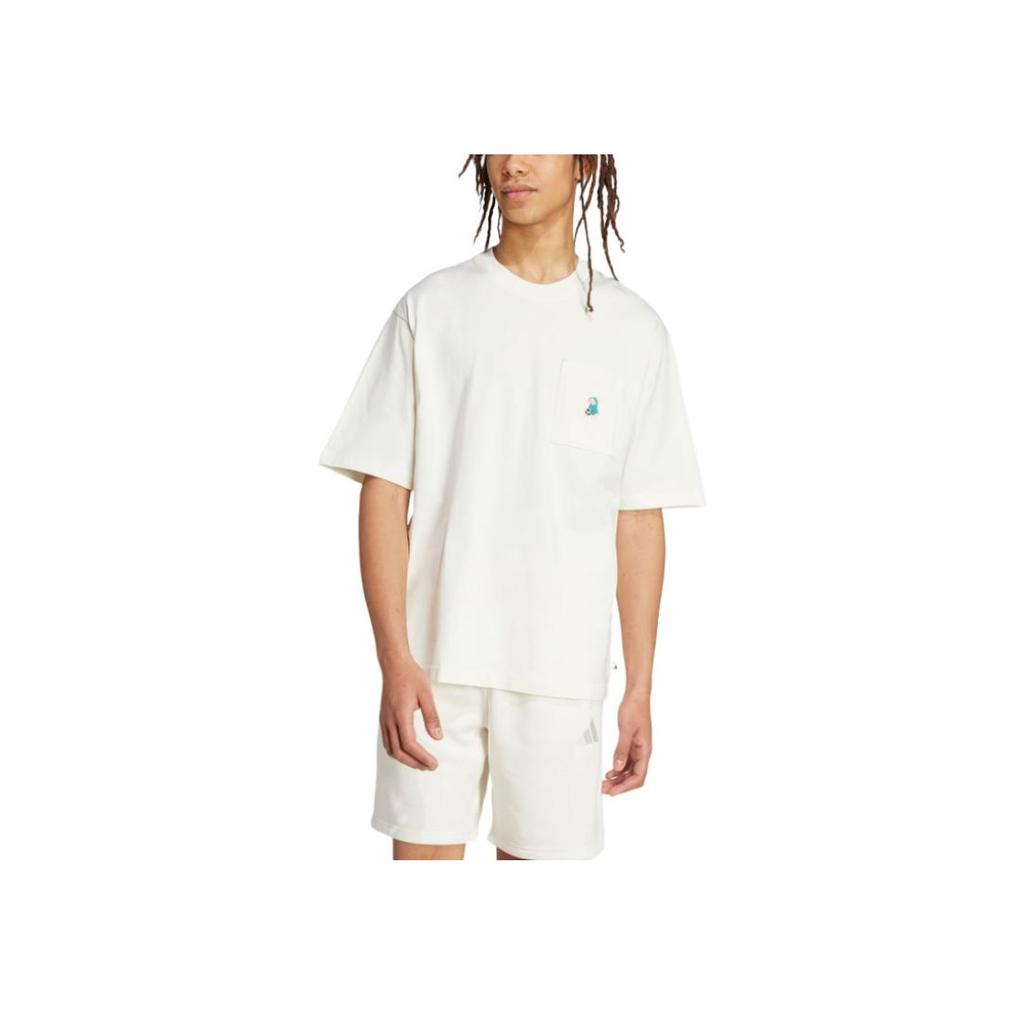 adidas SS25 Dog Soccer Patch Pocket T-Shirt Men Tops Jade-White JL9234