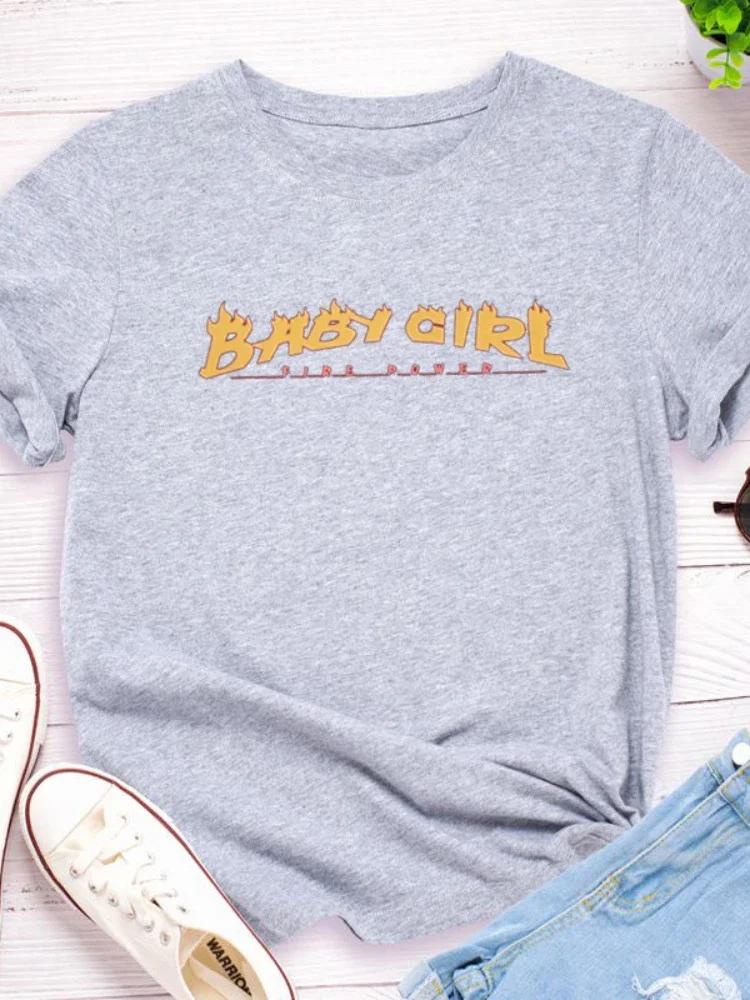 

Женская футболка с принтом золотых букв для девочек, с коротким рукавом и круглым вырезом, свободная женская футболка, женская футболка, топы, одежда, женские футболки XXXL светло-серый