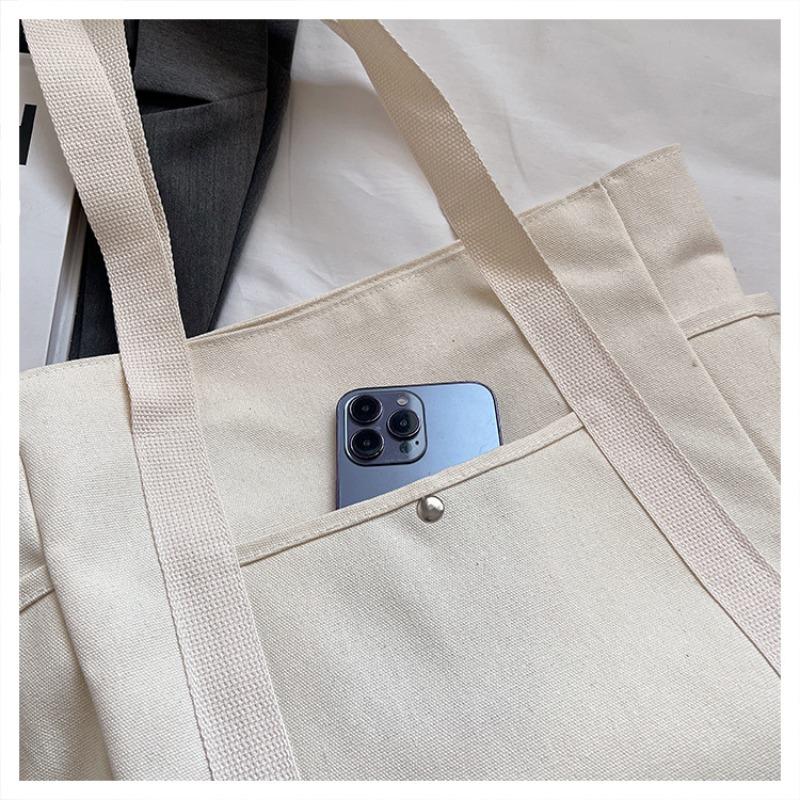 Canvas Bag, Women's Handbag, Shoulder Bag, Versatile Tote Bag, Commuting Large Capacity, Tutoring Bag, Multiple Pockets