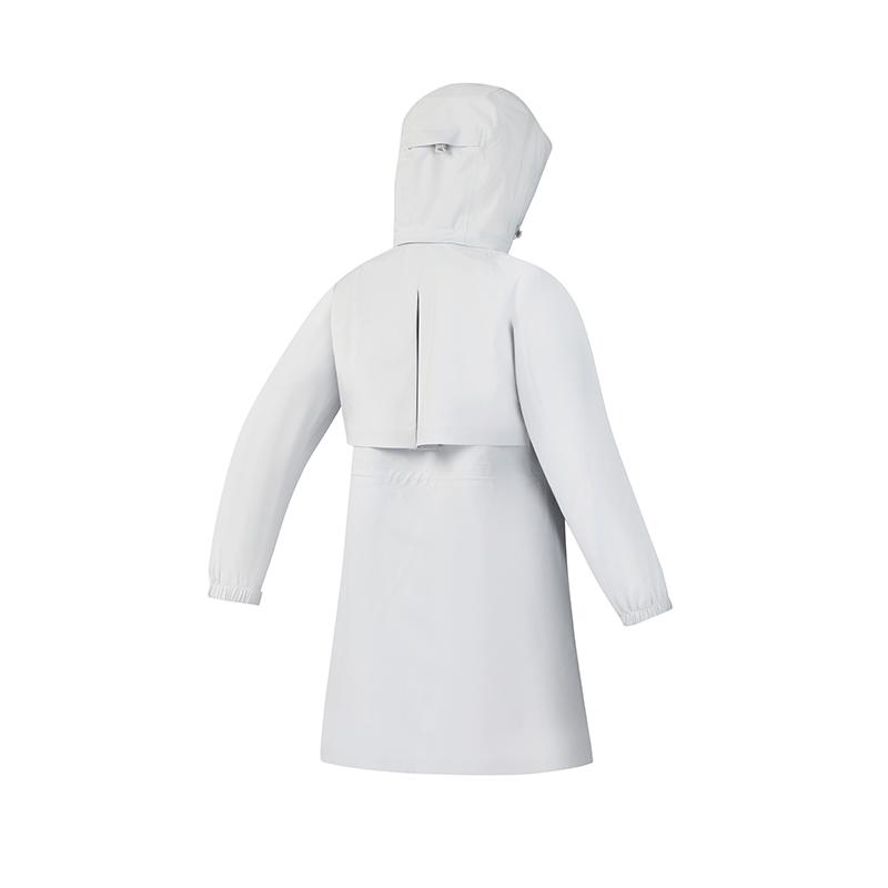 Fila Leisure Hooded Mid-Length Woven Jacket Women Jackets Semi-Transparent-Curtain-Gray A11W515713FGY