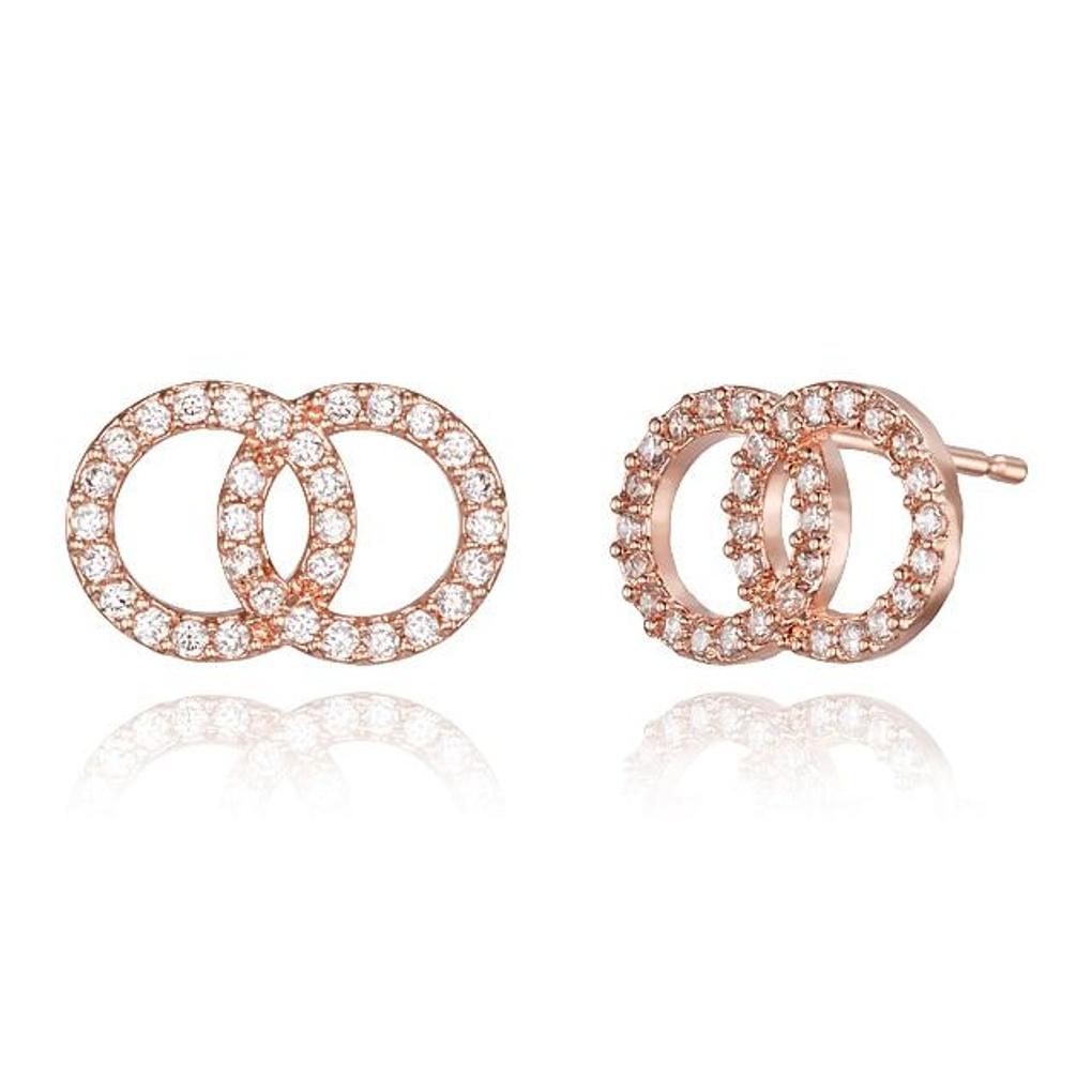 

[ELLE Jewelry] 14K GF Two-Circle Cubic Zirconia Earrings ELGPEE540