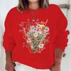 New Flower Hoodies Women Floral Oil Painting Y2K Sudaderas Long Sleeve Round Neck Vintage Boho Wild Flower Woman Sweatshirts