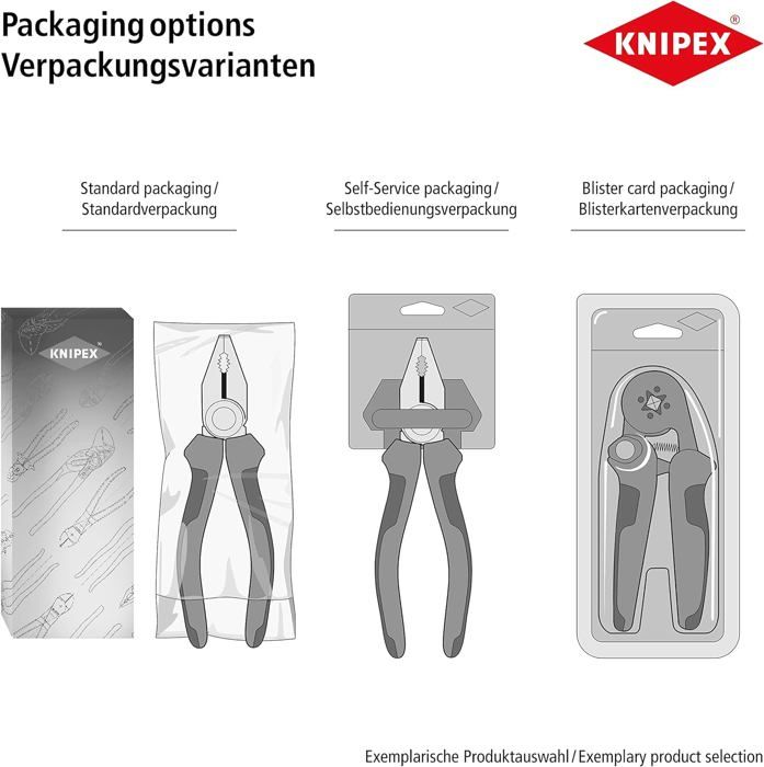 Pince cle multiprise - KNIPEX - Ouverture Max. 23 mm - Rouge - Protection électrique - Long. 125 mm
