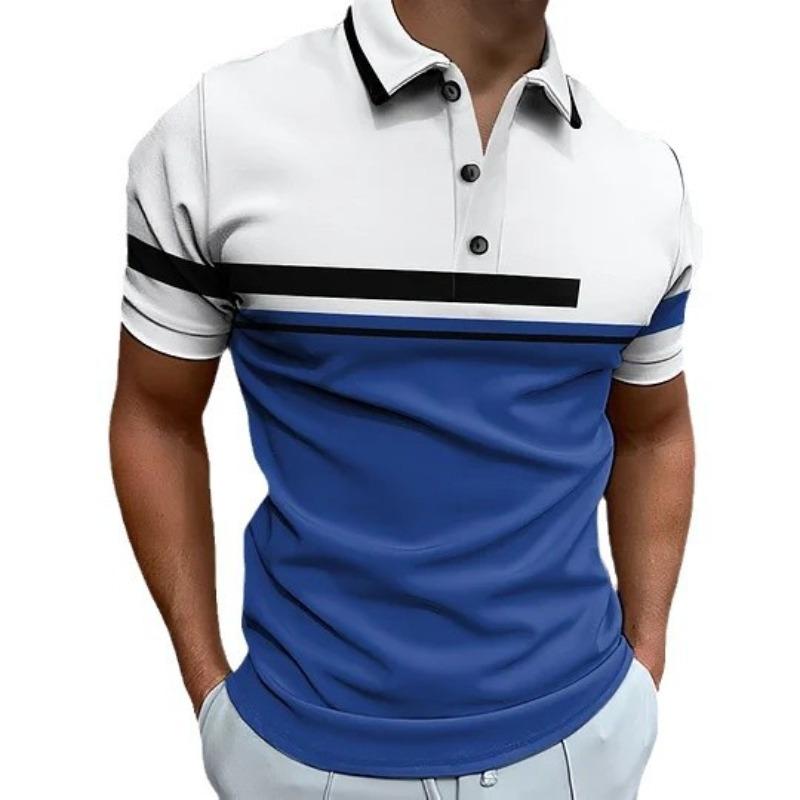 European and American New Men's 3D Printed Versatile Colorful Plant Short Sleeved Polo Shirt