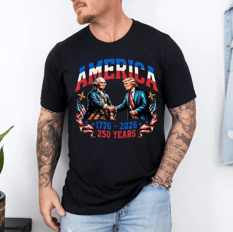 250 Years America Anniversary 250th Trump Washington T-Shirt S разноцветный