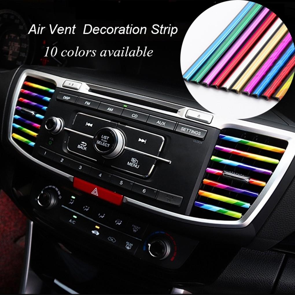 10pcs/set Universal Car Air Conditioner Outlet Decoration U Decoration U Shape Interior Air Vent Grille Decor Strips