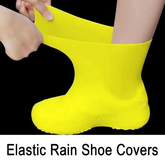 1 Pair Rain Boot Cover Waterproof Silicone Shoe Covers Anti-Slip Elastic Overshoes Thickened Rainproof Shoe Protectors
