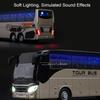 1:30 Model Toy Business Long-distance Single Double Decker Buses Alloy Diecast Sound Light Doors Opened Pull Back for Kids Gifts