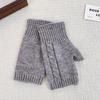 Women's Fingerless Wool Gloves: Solid Color, Warm, Twist Pattern for Cycling
