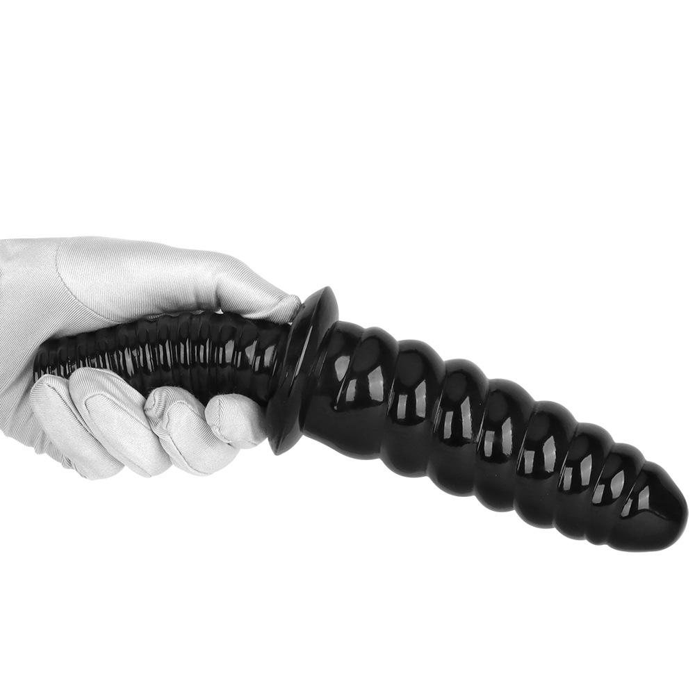 Handle Masturbator Black PVC Dildo Butt Plug Fisting Sex Toy Strap On Penis Big Dick BDSM