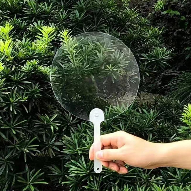 5pcs Transparent Mini Fan Handle Portable Small Plastic Fan Handle Replacement DIY Fan Accessories