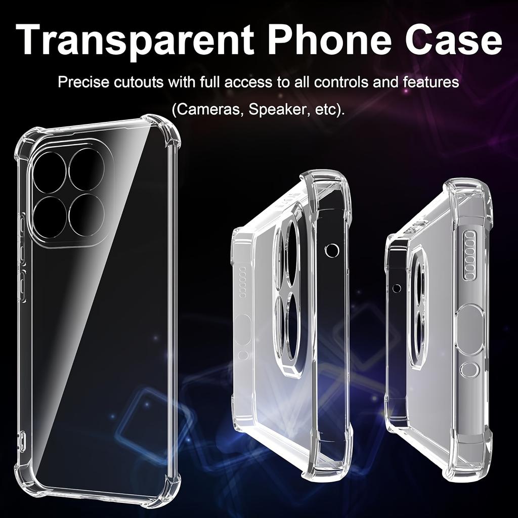 3in1 [2+1 Pack] for Xiaomi 15T Case +[2 Pcs] Tempered Glass Screen Protector+ 1 Pc Clear TPU Shockproof Soft Phone Case Cover Anti-Scratch