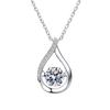Korean Style Moissanite Water Drop Necklace: 1 Carat S925 Sterling Silver Pendant