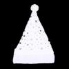 New Christmas Hat Hot Stamping Star Snowflake Plush Hat   Christmas White Faux Rabbit Fur Plush Party Decoration Accessories