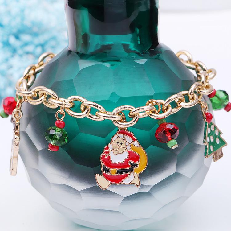 New Santa Claus Bracelet Alloy Dripping Oil Christmas Tree Elk Bracelet Gift