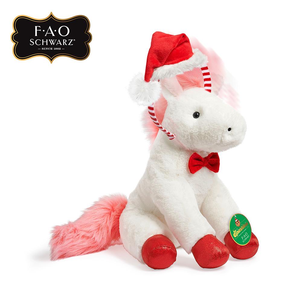 [toytron] F.A.O. Schwarz Plush Santa Hat Pony Doll 30cm