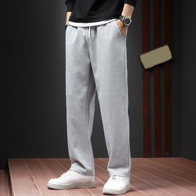 Herbst Casual Männer Jogger Hosen Lose Breite Bein Jogginghose Elastische Taille Kordelzug Taschen Sport Hosen