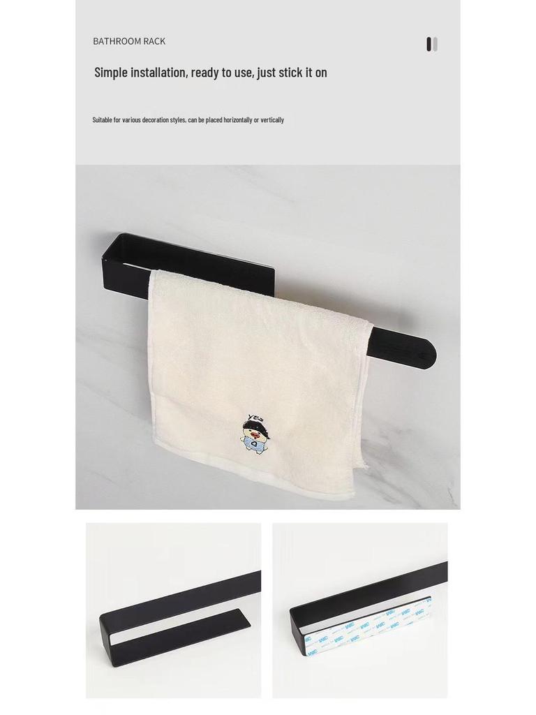 Barra de Toalha e Ganchos de Parede em Aço Inoxidável para Banheiro